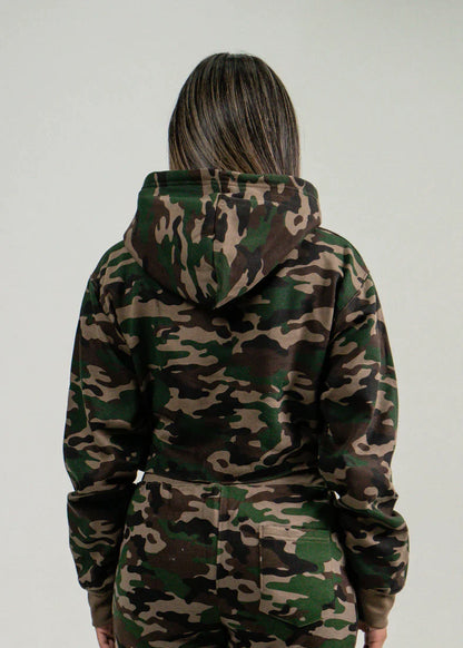 Camo Hooded Crop Top