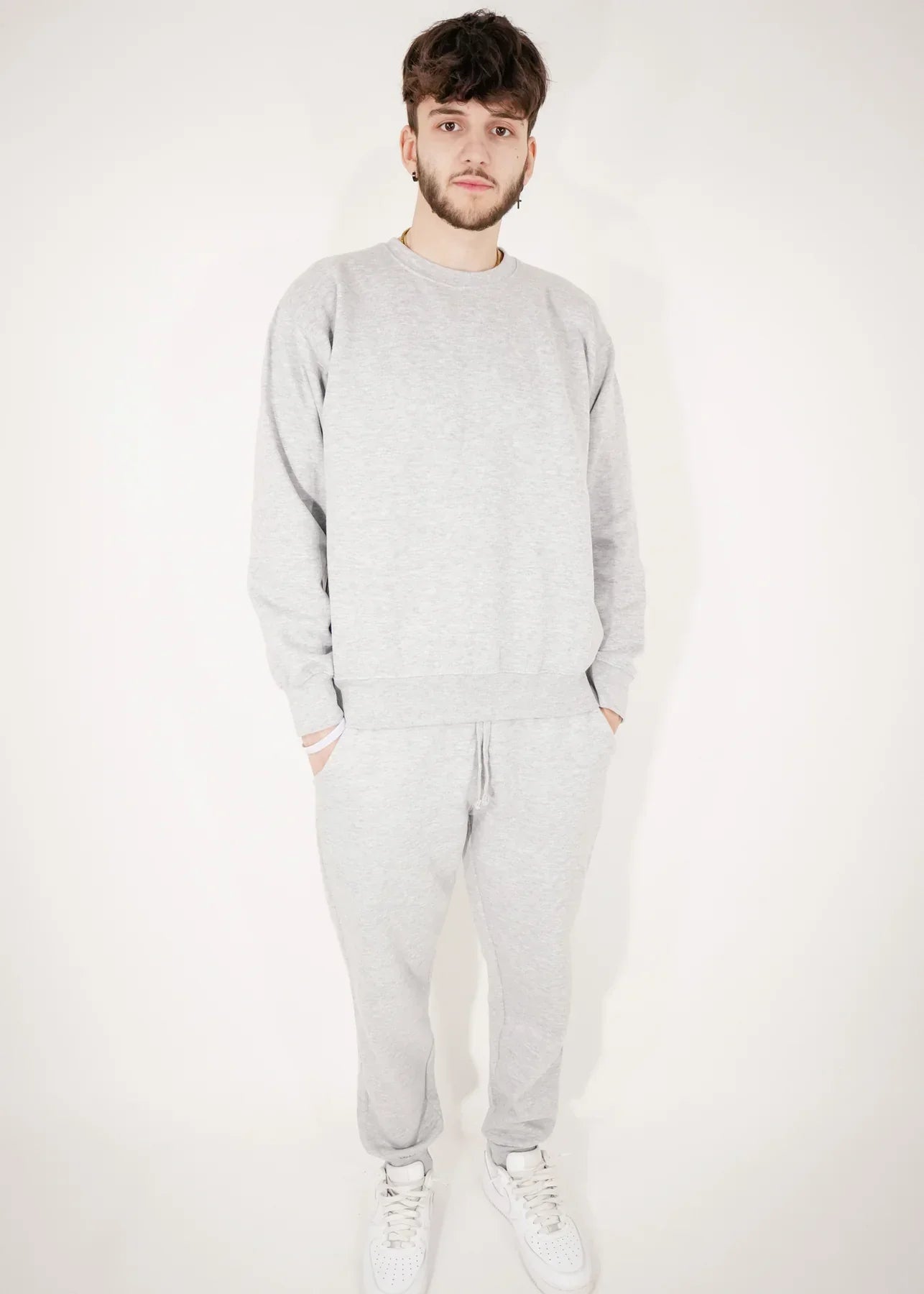 Gray Heavy Blend Fleece Crew-Neck SweatSuit