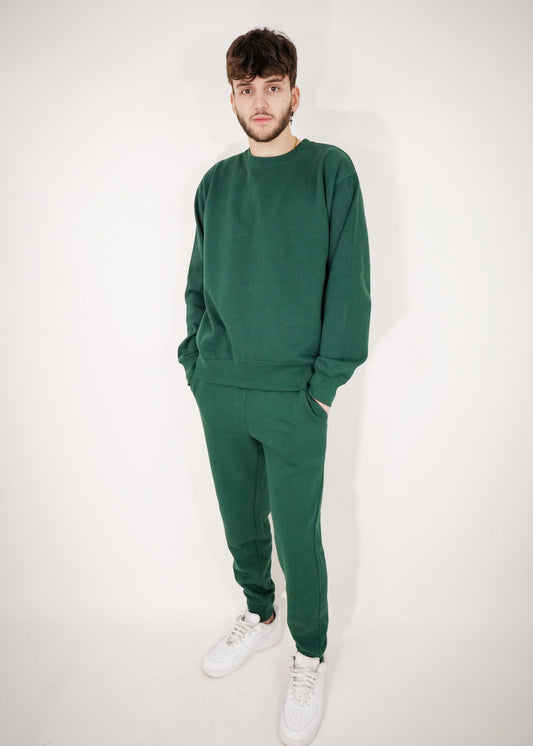 Hunter Green Heavy Blend Fleece Crew-Neck SweatSuit