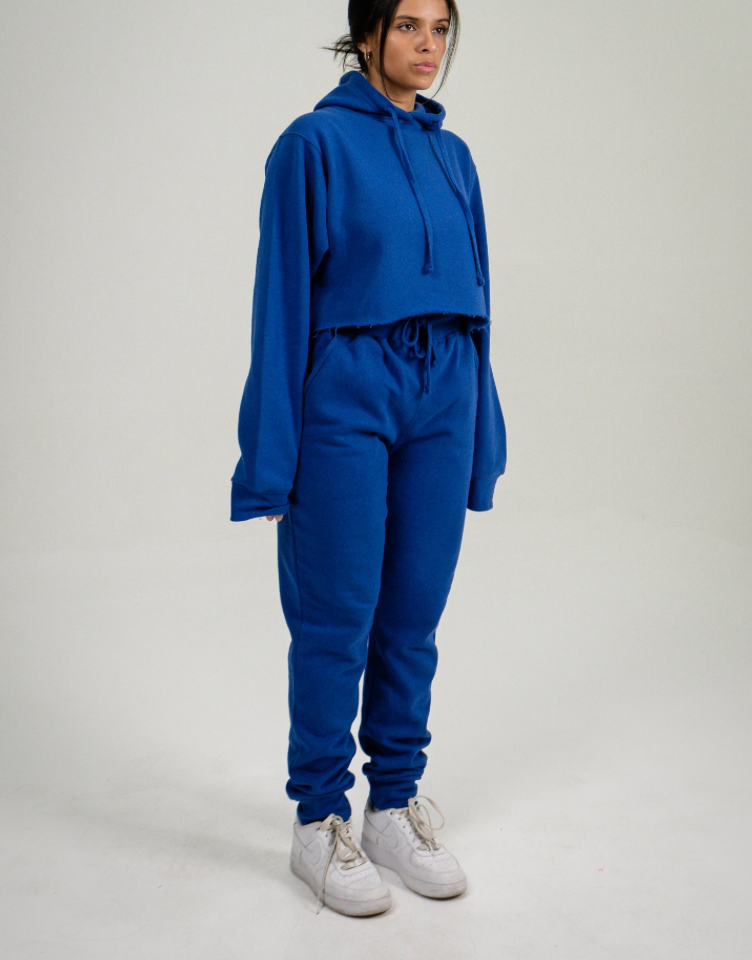 Royal Blue Crop Top SweatSuit