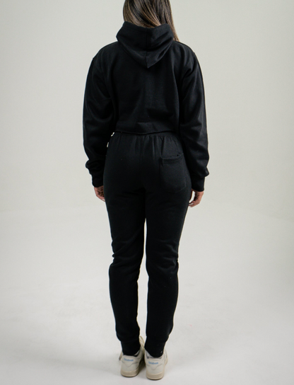 Black Crop Top SweatSuit