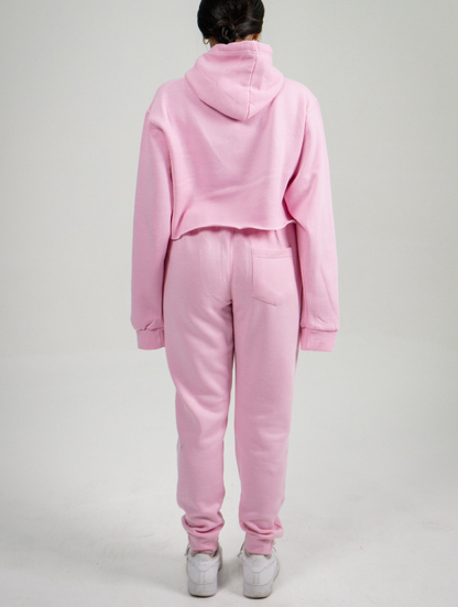 Pink Crop Top SweatSuit