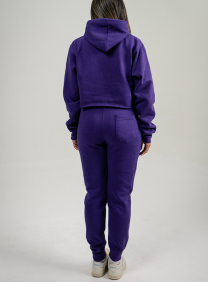 Purple Crop Top SweatSuit