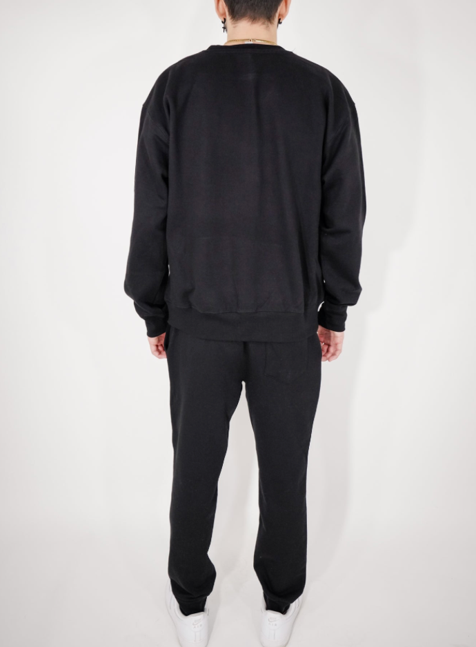 Black Heavy Blend Fleece Crew-Neck SweatSuit