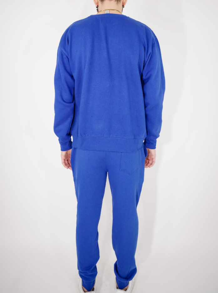 Royal Blue Heavy Blend Fleece Crew-Neck SweatSuit