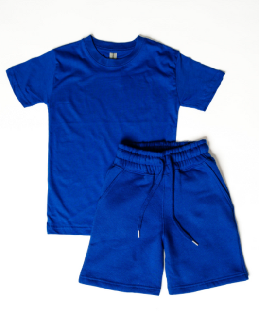 Royal Blue Kids Short Set