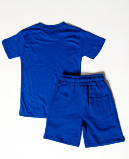 Royal Blue Kids Short Set