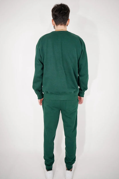 Hunter Green Heavy Blend Fleece Crew-Neck SweatSuit