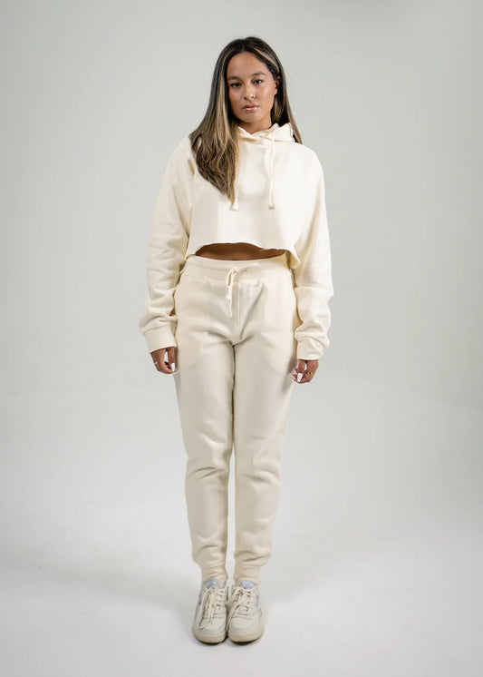 Off-White Crop Top SweatSuit