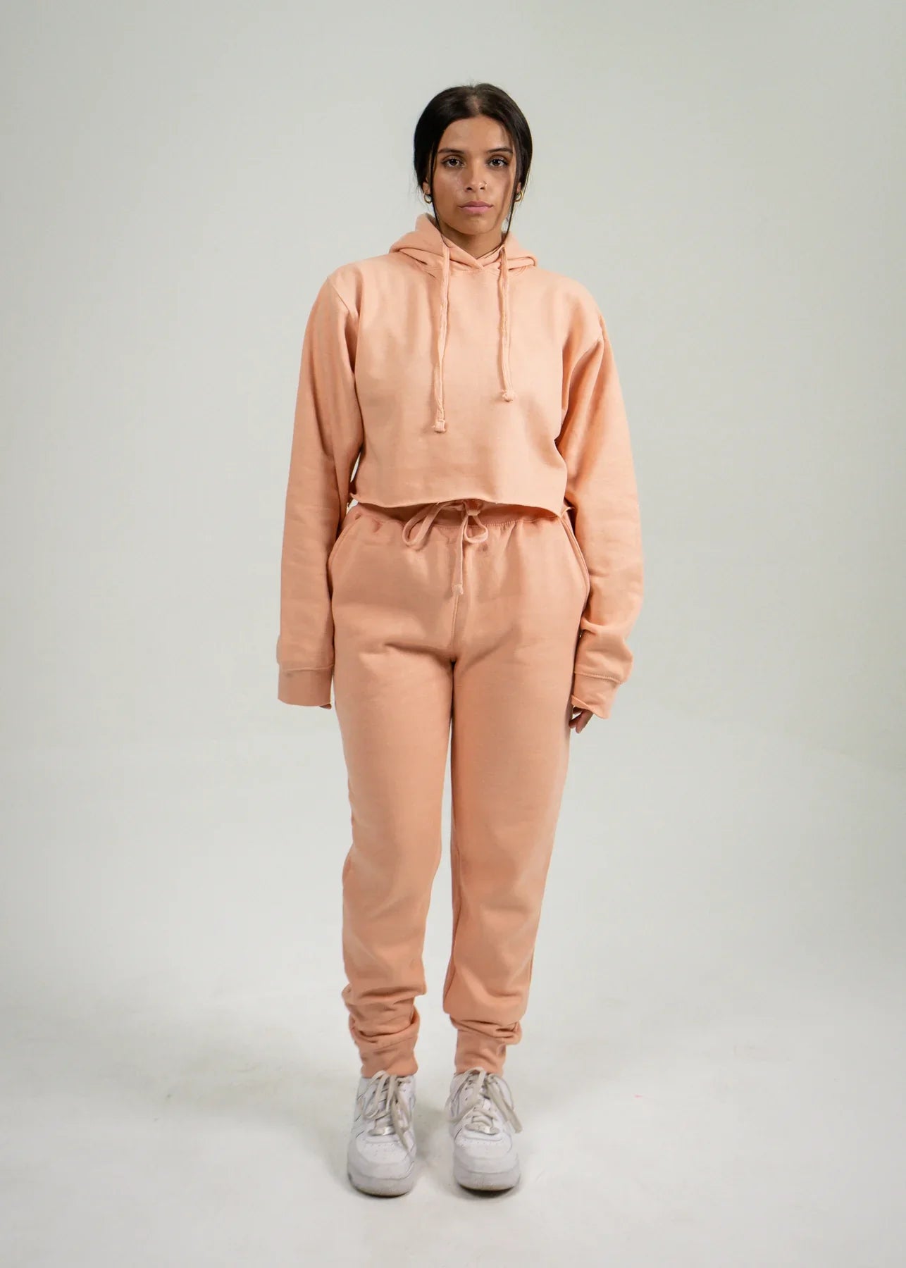 Peach Crop Top SweatSuit