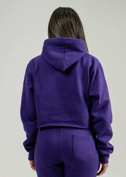 Purple Hooded Crop Top