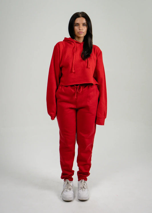 Red Crop Top SweatSuit